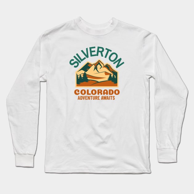 Silverton, Colorado Long Sleeve T-Shirt by Mountain Morning Graphics